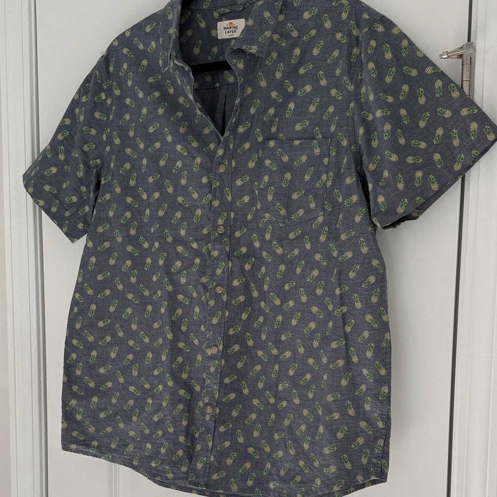 Marine Layer Pineapple Button Down Shirt